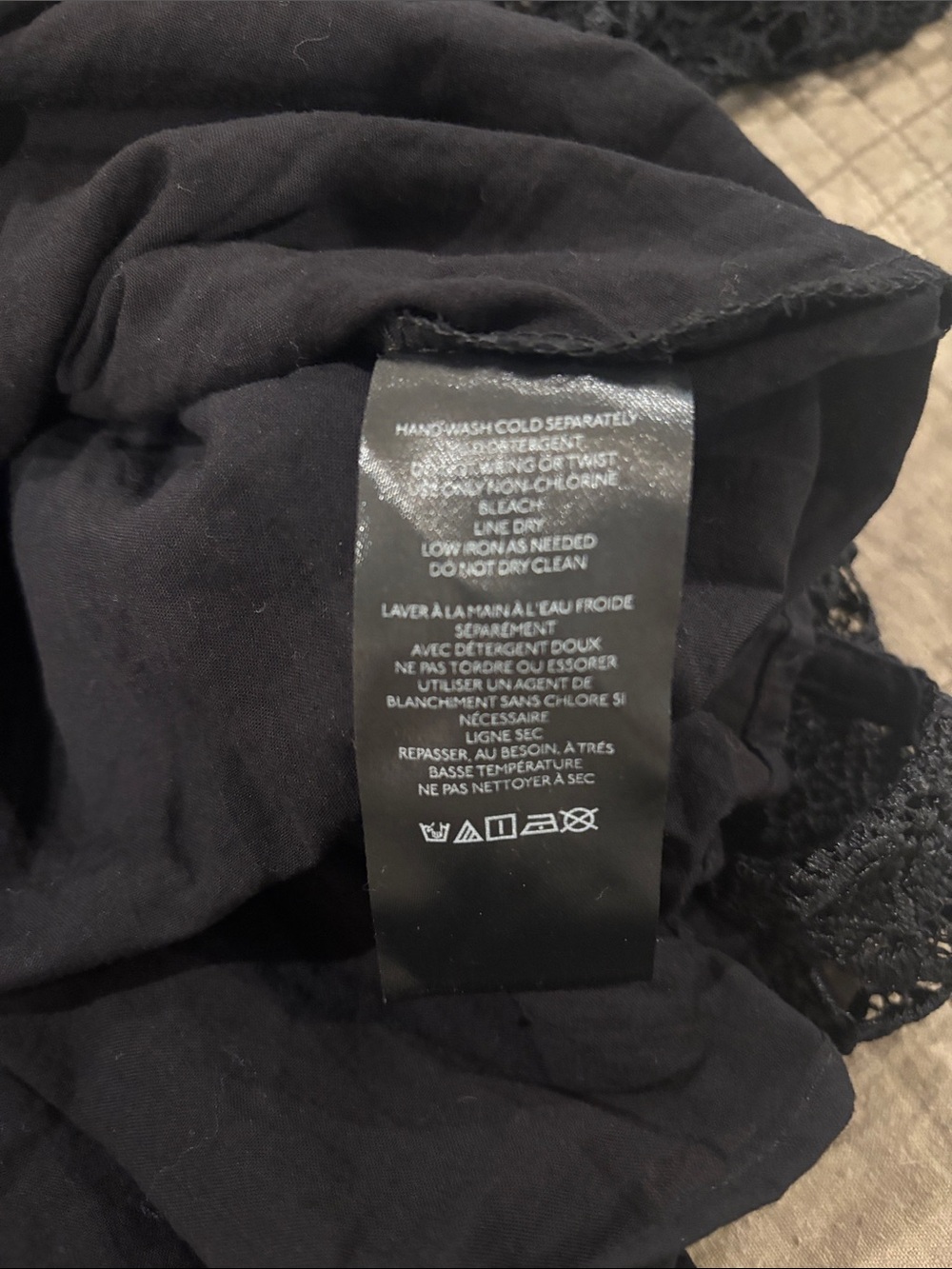 Anthropologie Black Off-the-Shoulder Lace Crop Top - Picture 3 of 7
